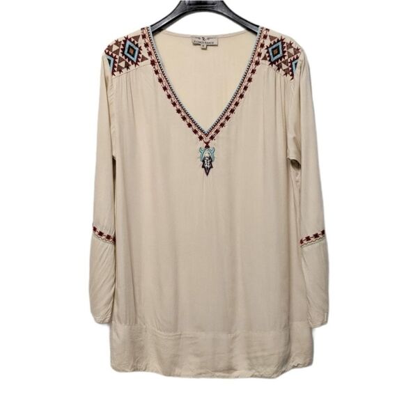 R CINCO RANCH Embroidered Beaded Tunic Top S - Picture 8 of 8